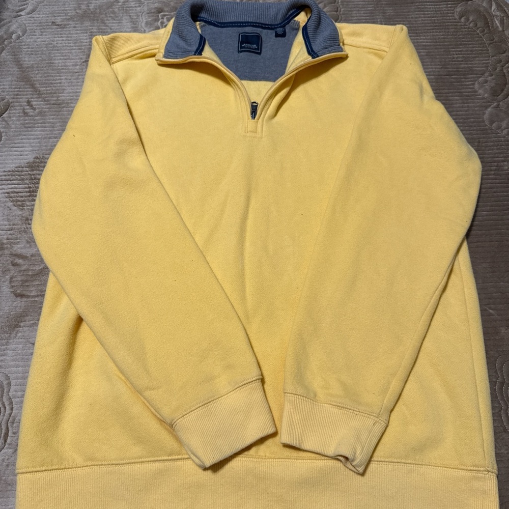 Arrow Yellow Zip Up Sweater with Classic Design